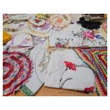 Great Estate Lot of Vintage Handmade Doilies Linens etc