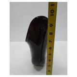 Excellent Large Signed Organic Abstract Dark Purple Art Glass Bowl by Lisa R. Rowe