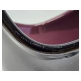 Excellent Large Signed Organic Abstract Dark Purple Art Glass Bowl by Lisa R. Rowe