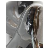 Excellent Large Signed Organic Abstract Dark Purple Art Glass Bowl by Lisa R. Rowe