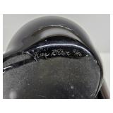 Excellent Large Signed Organic Abstract Dark Purple Art Glass Bowl by Lisa R. Rowe