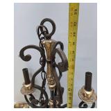 2 Ornate Hanging Metal Chandelier Light Fixtures