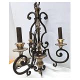 2 Ornate Hanging Metal Chandelier Light Fixtures