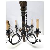 2 Ornate Hanging Metal Chandelier Light Fixtures