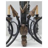 2 Ornate Hanging Metal Chandelier Light Fixtures