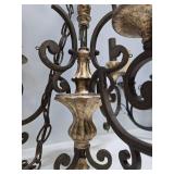 2 Ornate Hanging Metal Chandelier Light Fixtures