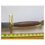 LARGE Stainless Steel Sword w/Wood Handle, Solid Brass Guard, & Leather Sheath - New In Box #2
