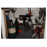 Contents of Cabinet - Primary Wire, Propane Torches, Clamps, Blades