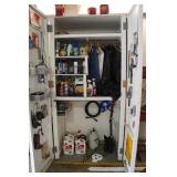 Contents of Cabinet - Riding Gear, Solder Irons, Lawn and Garden Chemicals