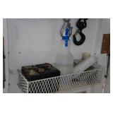 Contents of Cabinet - Riding Gear, Solder Irons, Lawn and Garden Chemicals