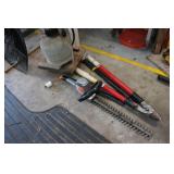 Loppers, Hedge Trimmer, and Sprayer with Small 4 Wheel Cart