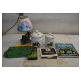 John Deere Items - Pillow Case, Canisters, Table Lamp