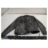 Harley Davidson Black Leather Jacket - Large Regular