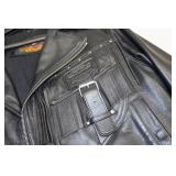 Harley Davidson Black Leather Jacket - Large Regular