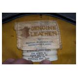 Vintage Black Leather Vest with Pins - Size 42