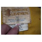 Vintage Black Leather Vest with Pins - Size 42