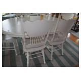 White Dining Table with Chairs