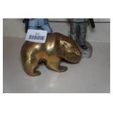 Brass Bear and Soldier Figurines