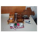 Car Collectibles - Wood Models, Menards Truck, Franklin Mint 1955 Crown Vic