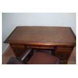 Wood Desk with Rolling Chair