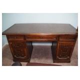 Wood Desk with Rolling Chair