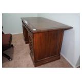 Wood Desk with Rolling Chair