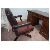 Wood Desk with Rolling Chair