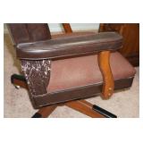 Wood Desk with Rolling Chair