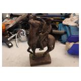 Vintage Horse and Cowboy Statue by Austin Productions