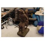 Vintage Horse and Cowboy Statue by Austin Productions