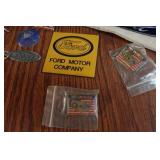 Ford Sign, Large Sticker, and Pins