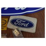 Ford Sign, Large Sticker, and Pins