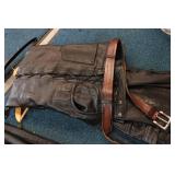 Leather Riding Gear - Pants, Gloves, Long Jacket