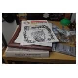 Metal Shelf with Contents - Sunflower Heater, Belt Sander, Sprinkler Parts