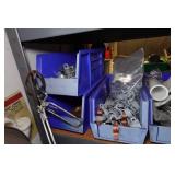 Shelf with Contents - Brake Calipers, Abrasive Discs, Small Parts
