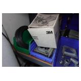 Shelf with Contents - Brake Calipers, Abrasive Discs, Small Parts