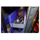 Shelf with Contents - Brake Calipers, Abrasive Discs, Small Parts