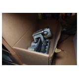 Shelf with Contents - Brake Calipers, Abrasive Discs, Small Parts