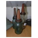 Glass Jars with Antique Oil Spouts