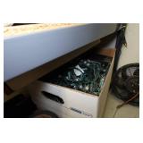 Shelf with Contents - Automotive Lights, Caps, Hitches