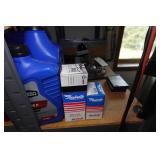 Shelf with Contents - Wire, Fuel Pumps, Small Parts, Brake Rotors