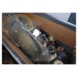 Shelf with Contents - Wire, Fuel Pumps, Small Parts, Brake Rotors