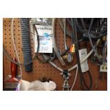 Metal Shelf and Parts - Shocks, Belts, Fish Tape, Snap-On Driver