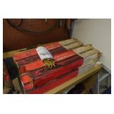 Metal Shelf and Parts - Shocks, Belts, Fish Tape, Snap-On Driver