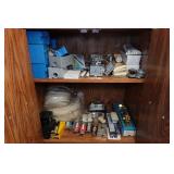 Contents of Cabinet - Switches, Harris Torches, 3M Buffing Pads
