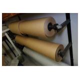Paper and Sheeting Dispenser Rack with Rolls