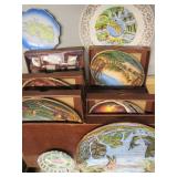 12pc Monthly plate set, vintage woo...