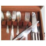 Vintage flatware with wood case...