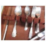 Vintage flatware with wood case...