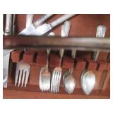 Vintage flatware with wood case...